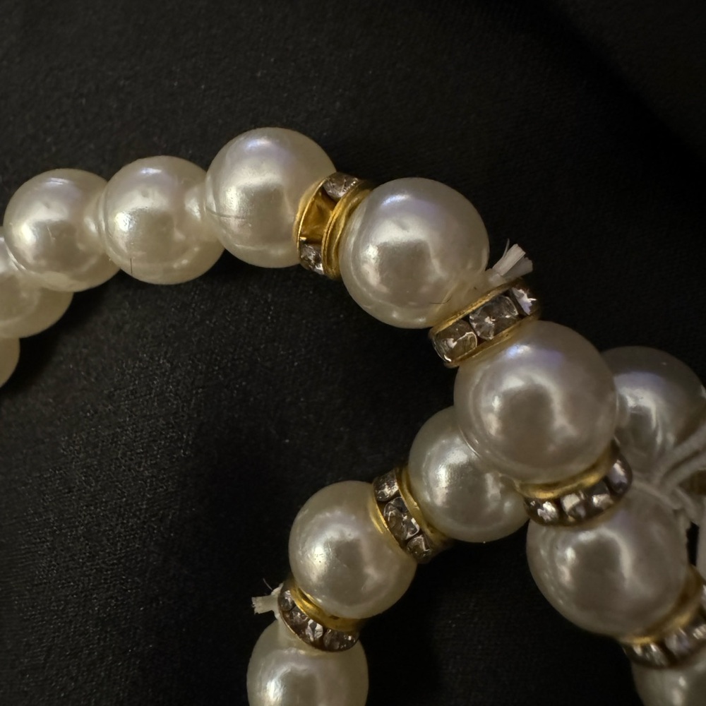 Double stranded pearl bracelet NEW 6 in wrist w stretch Laura Ford Retai… - Picture 7 of 7